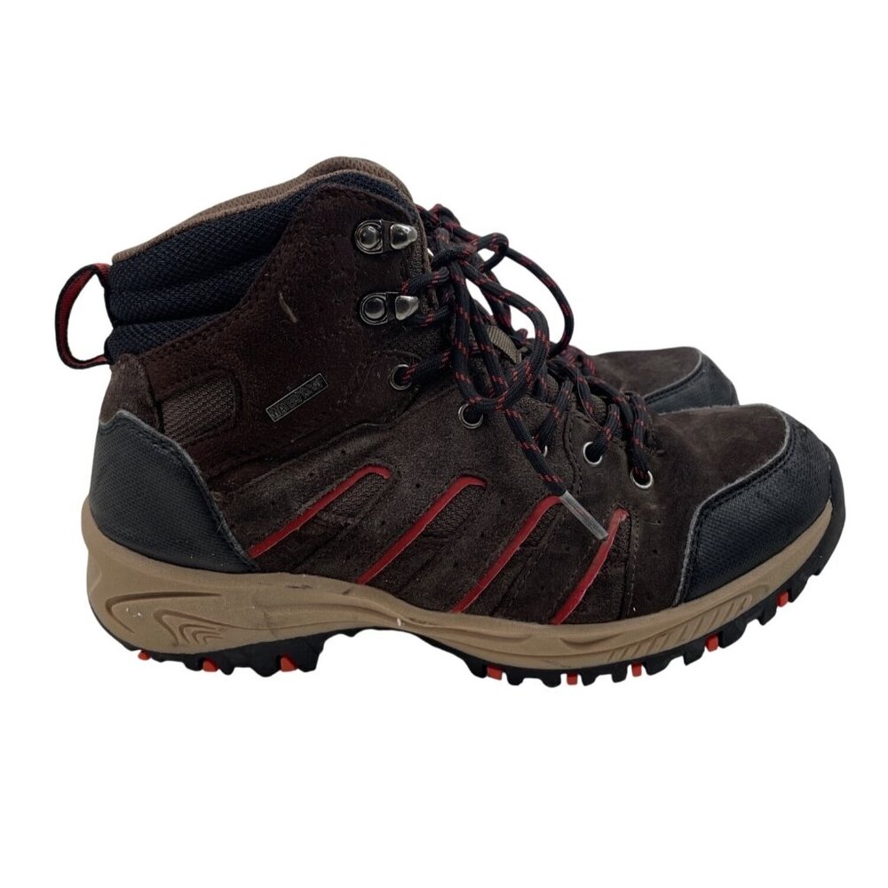 Denali Mens Waterproof Hiking Boots Brown/Black/Red Size 7 Outdoor Trail Shoes - Picture 2 of 14